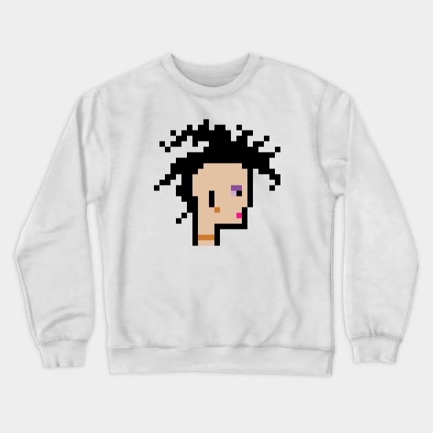 Pixel Art Mohawk Rebel: A ToolCrypto NFT Design / ToolCrypto #2 Crewneck Sweatshirt by Magicform